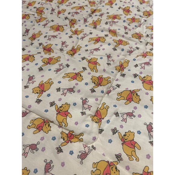 Vintage 1990s Disney Winnie The Pooh Bear Crib Comforter, Double Sided Print‎ - Picture 7 of 7